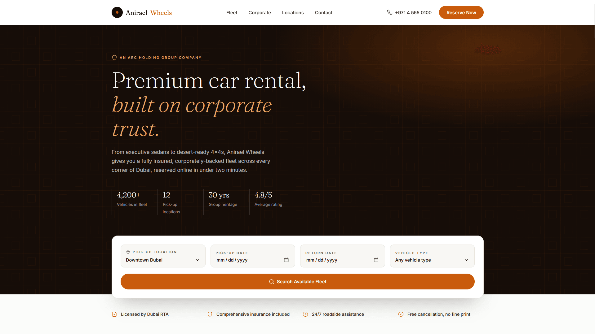 Dubai Wheels — interface preview