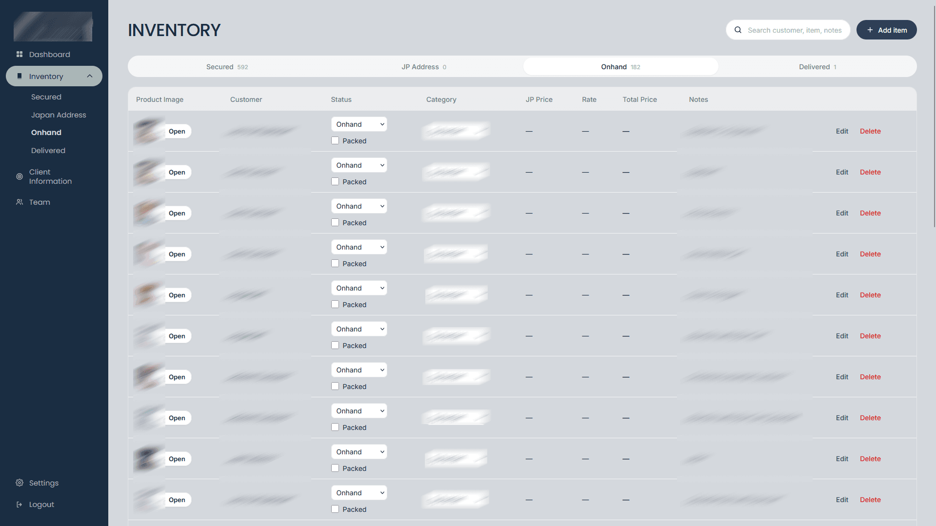 Japan Pasabuy Inventory System — screenshot 4