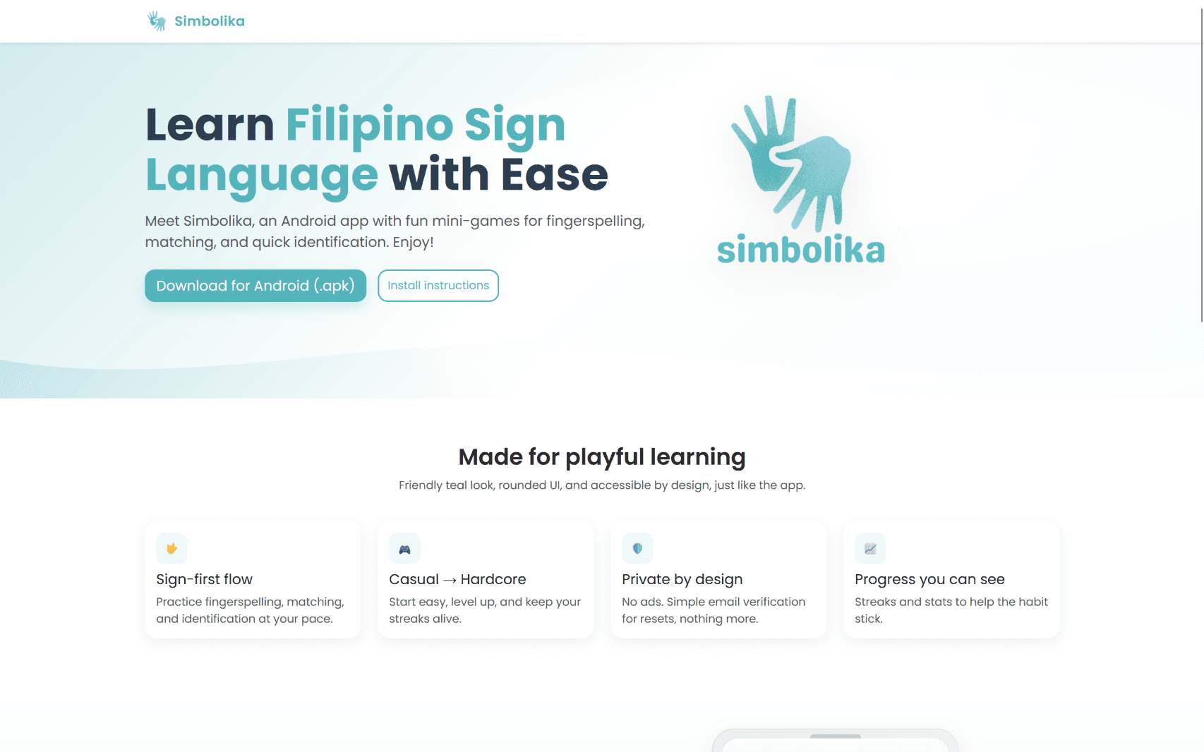 Simbolika — interface preview